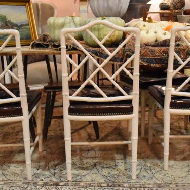 Faux-Bamboo Dining Chairs, Set of 6
