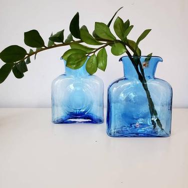 Vintage Blenko Glass Double Spout Water Bottle 