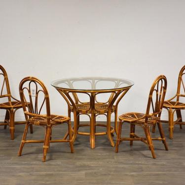 Vintage Bamboo Dining Room Table &amp; Chairs 