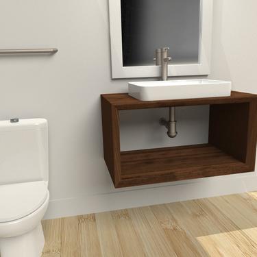 Floating Bathroom Vanity all Wood / Industrial restroom / Modern Vanity / Rustic Furniture / contemporary 