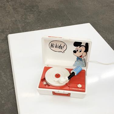 Vintage Mickey Mouse Phonograph Retro 1970s Walt Disney + Mickey Mouse + Record Player + Phonograph + Concert Hall + Childrens Music Toy 
