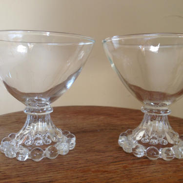 Vintage pair of  Anchor Hocking Wine or Cocktail Sherbet Glasses Berwick Bubble Boopie Pattern 