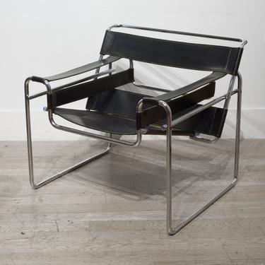Mid-century Leather Marcel Breuer for Knoll Wassily Chair c.1960