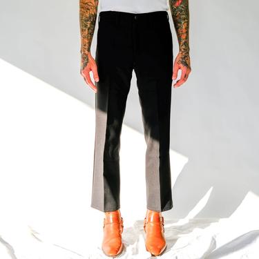 Vintage 80s Wrangler Black Sta Prest Bootcut Pants | 100% Polyester | Size 34x30 | Rockabilly, Greaser, Ska | 1980s Wrangler Flare Leg Pants 