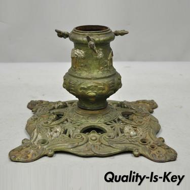 Antique German Cast Iron Figural Christmas Tree Stand by Musterschutz