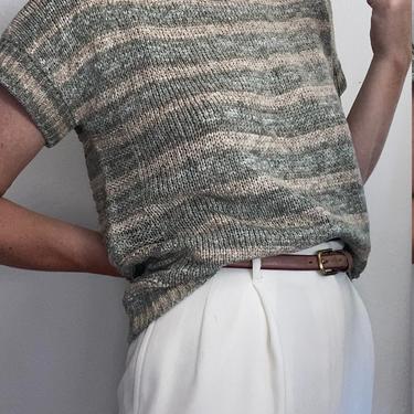 modern knit neutral toned sweater top size small 