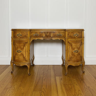 NEW - Antique Desk, Tiger Maple, Birdseye Maple, Vintage French Provincial Vanity, Bedroom Furniture, Office Furniture 