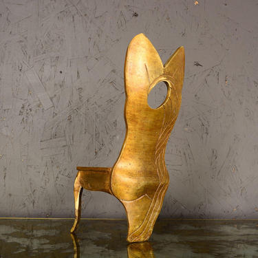 Surrealist Brass Sculpture of a Chair in Female Form, 1970s 