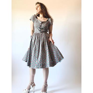 1950s shirtdress 50s cotton day dress 