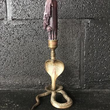 Brass Cobra Snake Candleholder