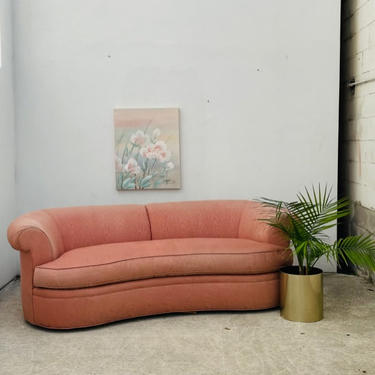 Dusty Rose 80s Curved Couch