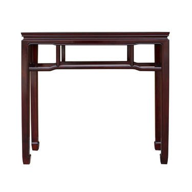 Chinese Huali Rosewood Reddish Brown Straight Apron Side Altar Table ws470E 