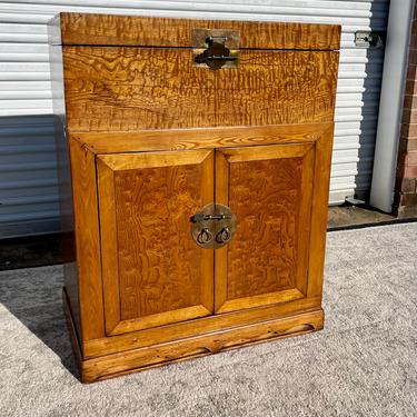 Antique Chinese Burl Wood Cabinet
