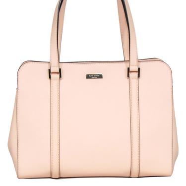 Kate Spade - Peach Pink Textured Leather "Miles" Carryall Satchel