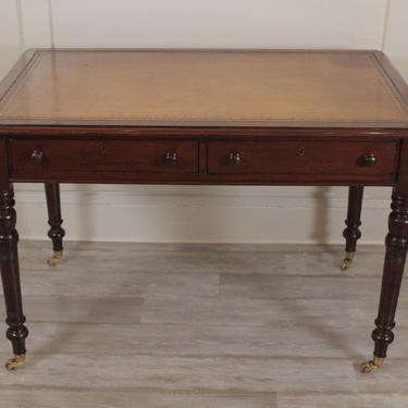 19th Century English Leather Top Writing Desk