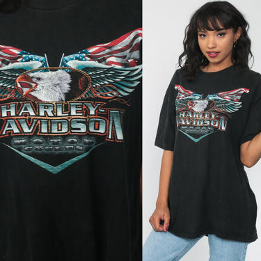 Harley Davidson TShirt Miami Florida Shirt USA Motorcycle Shirt 90s Biker Tee Black t shirt 1990s Rocker Oversized Rock Shirt Extra Large xl 