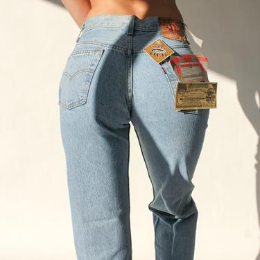 Vintage 80s LEVIS Light Wash 501 High Waisted Jeans Unworn w/ Tags | Made in USA | Size 28/29 | 1980s LEVIS High Waisted Light Wash Denim 