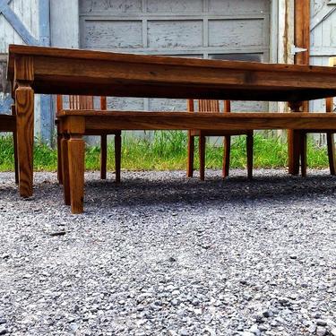 Colonial American Reclaimed Wormy Chestnut Dining Table 