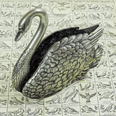 Silver Plated Swan Napkin Holder / Swan Letter Opener 