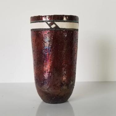 Vintage Raku Pottery Vase. 