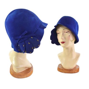 1920s Cobalt Blue Cloche Hat - 1920s Blue Cloche - 1920s Cloche Hat - 1920s Womens Hat - 1920s Womens Blue Hat - 20s Cobalt Blue Hat 