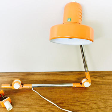 Mid Century orange desk swing articulating LIGHT lamp industrial EAMES 