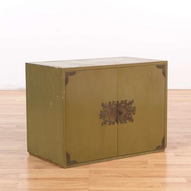 Green Painted Stereo Record Console Cabinet