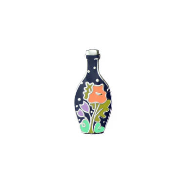 Bottled Spring - Midnight Enamel Pin - Flower Lapel Pin // Hard Enamel Pin, Cloisonn, Pin Badge 