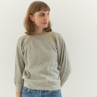 Vintage Heather Grey Stamped Sweatshirt | Raglan Sweat | C. R. Landerholm | S | 