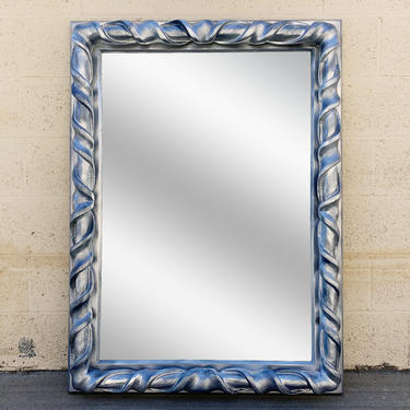 Local Pickup - Vintage Resin Wall Mirror Refinished in Metallic Silver