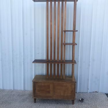Mid Century Room Divider with Shelving & Cabinet