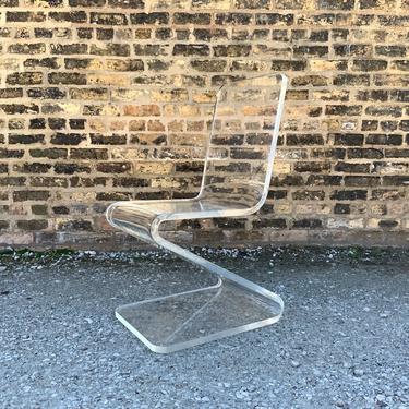 Vintage Lucite “Z” Chair Design, Gerard Rietveld, circa 70’s