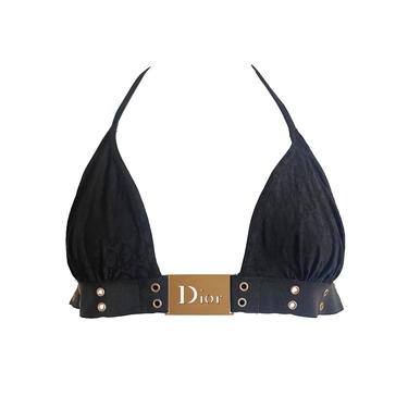 Dior Black Logo Bikini Top