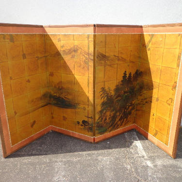 Asian Wall Panel Screen Silk Screen Headboard Chinoiserie Ming Century Vintage Chinese Chippendale Campaign Regency Hollywood Mid Century 