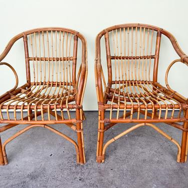 Pair of Island Style Rattan Chairs