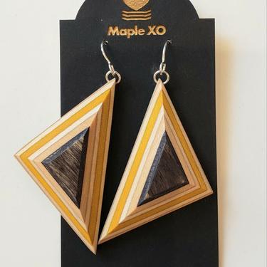 Triangle Earrings from Recycled Skateboards