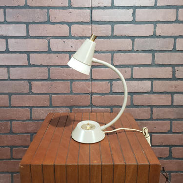 Taupe Gooseneck Small Task Table Lamp 