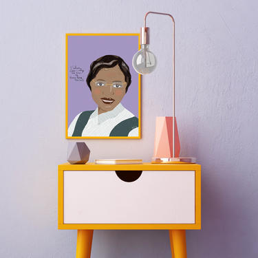 Rosa Parks Colorful Portrait Art Print Ready to Frame Novelty Wall Art Home Decor Office Art 