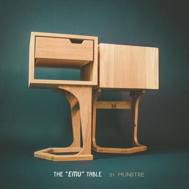 EMU nightstand PAIR by MUNSTRE / custom furniture / w drawer / Walnut / Oak / Cherry / Teak / bedside Scandinavian danish / mid century 
