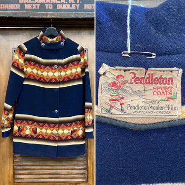 Vintage 1920’s “Pendleton” Label Southwest Wool Toboggan Jacket, 20’s Wool Jacket, Vintage Winter Wear, Vintage Clothing 