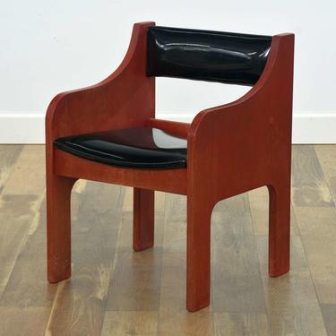 Modernist Red Frame Accent Chair W High Gloss Seat