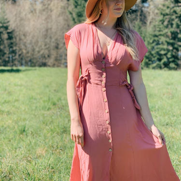 Pink Cottage Core Style Maxi Dress / Forever 21 