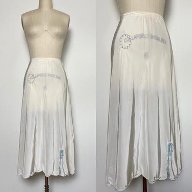 Vintage 1940s Slip 40s Yolande Rayon Half Slip for Long Skirt 