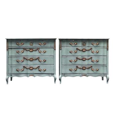 Pair of Country French Four Drawer Commodes 
