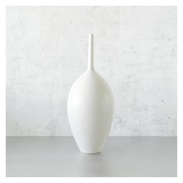 SHIPS NOW- 13.5&amp;quot; tall - Seconds Sale- stoneware bottle vase glazed in white matte 