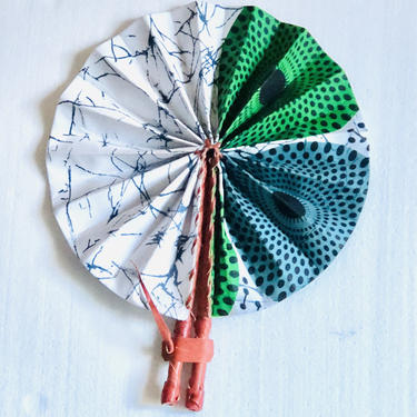 Multicolor Exotic Fabric fan, Ankara fan, 100% Cotton 