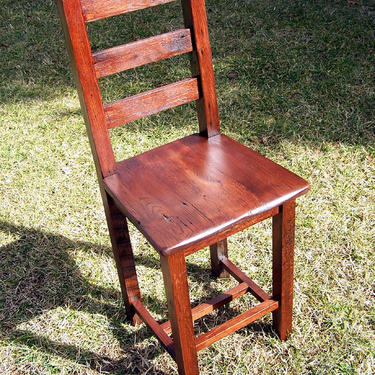 Reclaimed Antique Oak Bar Height Dining Chairs 