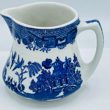 Vintage Blue Willow Pitcher  Creamer from Shenango Pottery Restaurant Ware 4&quot; 