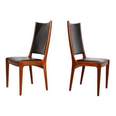 Pair of Extra Tall Teak Accent | Captain Dining Chairs