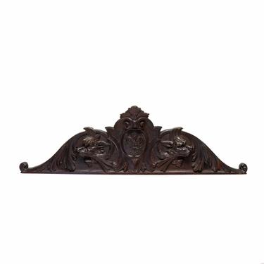 Double Lion Carved Furniture Crown